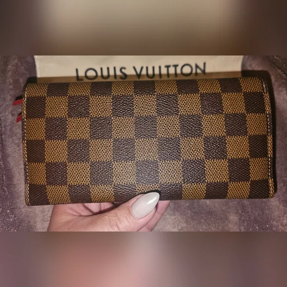 Louis Vuitton Damier Ebene Wallet with Red Accent - Picture 7 of 12